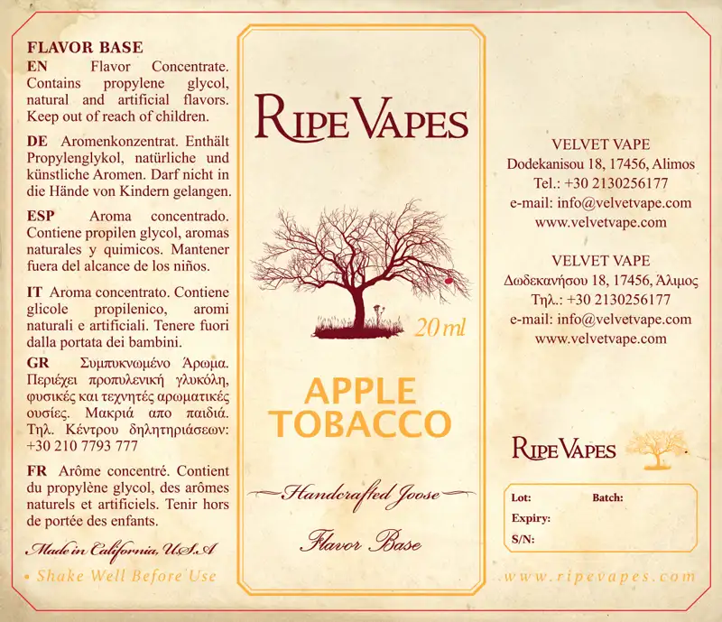 Ripe Vapes Apple Tobacco