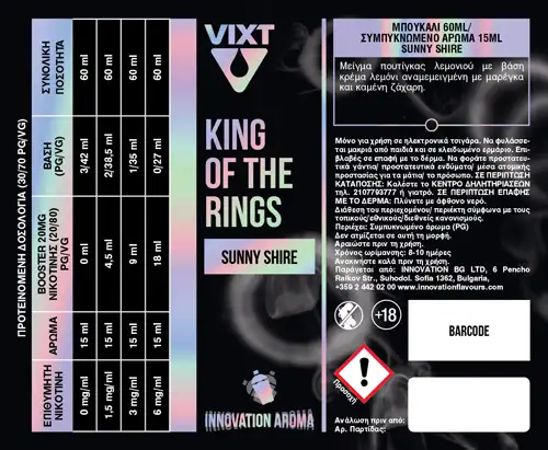 Innovation King Of The Rings 15ml/60ml Flavorshots